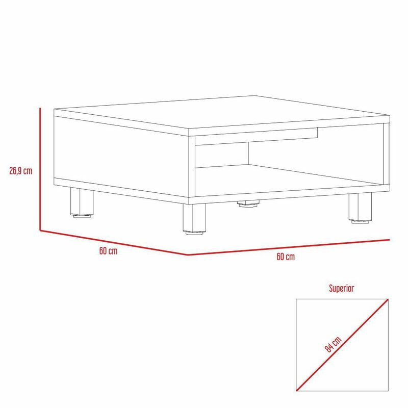 Mesa de Centro Pity, Beige, con Patas En Acero ... image number null