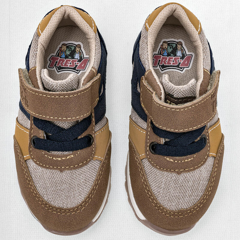 Tres-a Tenis Para Beb&eacute; Beige Camel Marino Cod 1... image number null