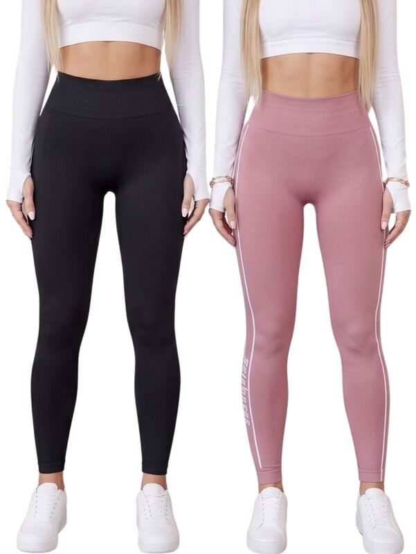 Set De 2 Leggings Push Up De Cintura Alta Lic-0... image number null