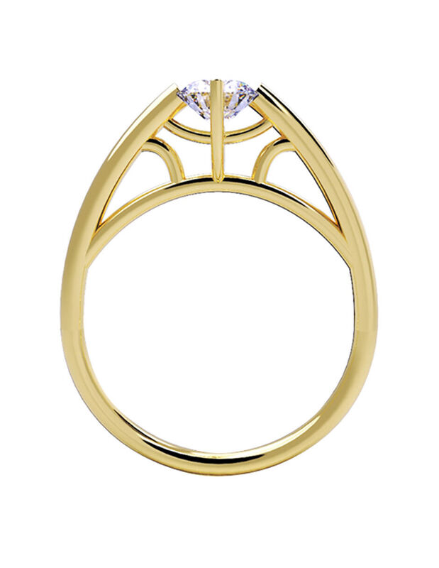 Anillo de Compromiso en Oro de 14K con Circonia... image number null