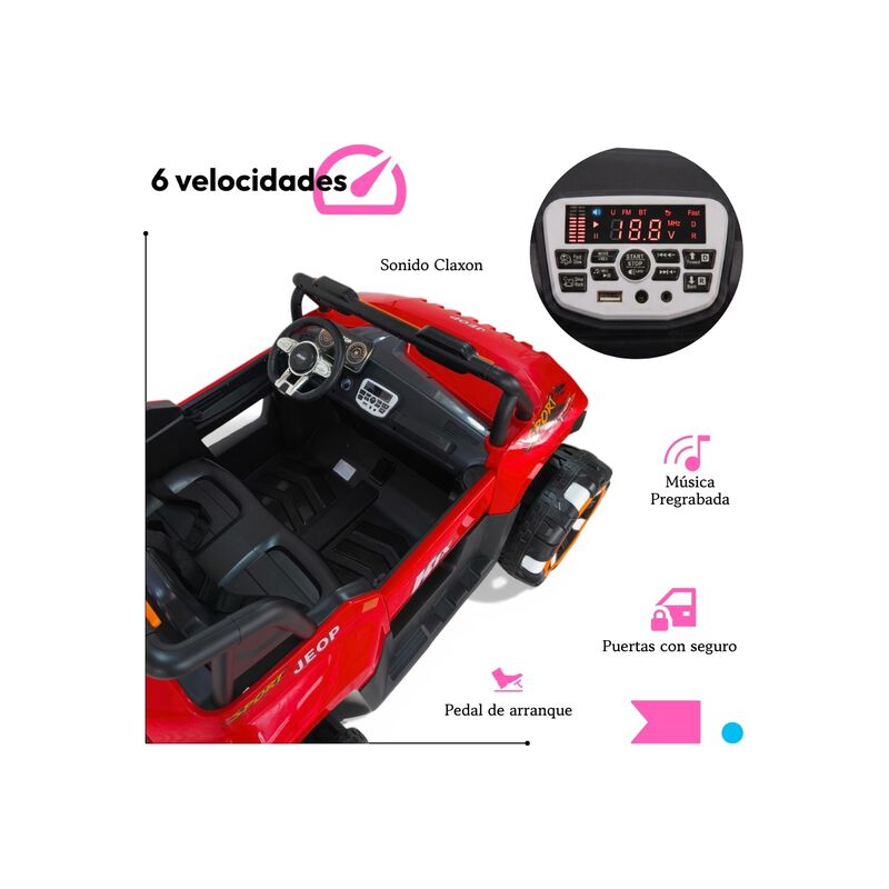 Carro El&eacute;ctrico 4x4 12v Con Control Remoto, Blu... image number null