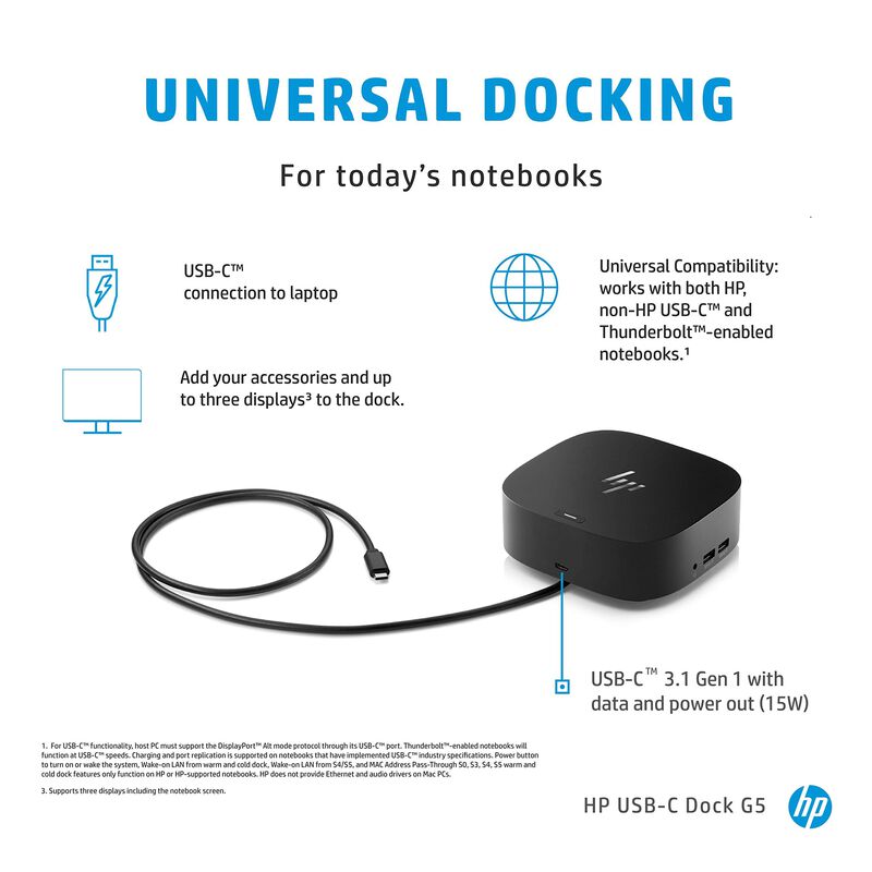 Adaptador Dock Hp Usb-c G5-11 En 1 Para Usb-c Y... image number null