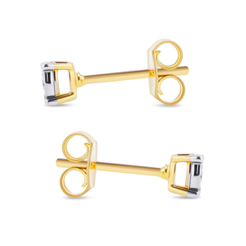 Aretes De Oro Amarillo Con Platinado 10K Con 9P... image number null