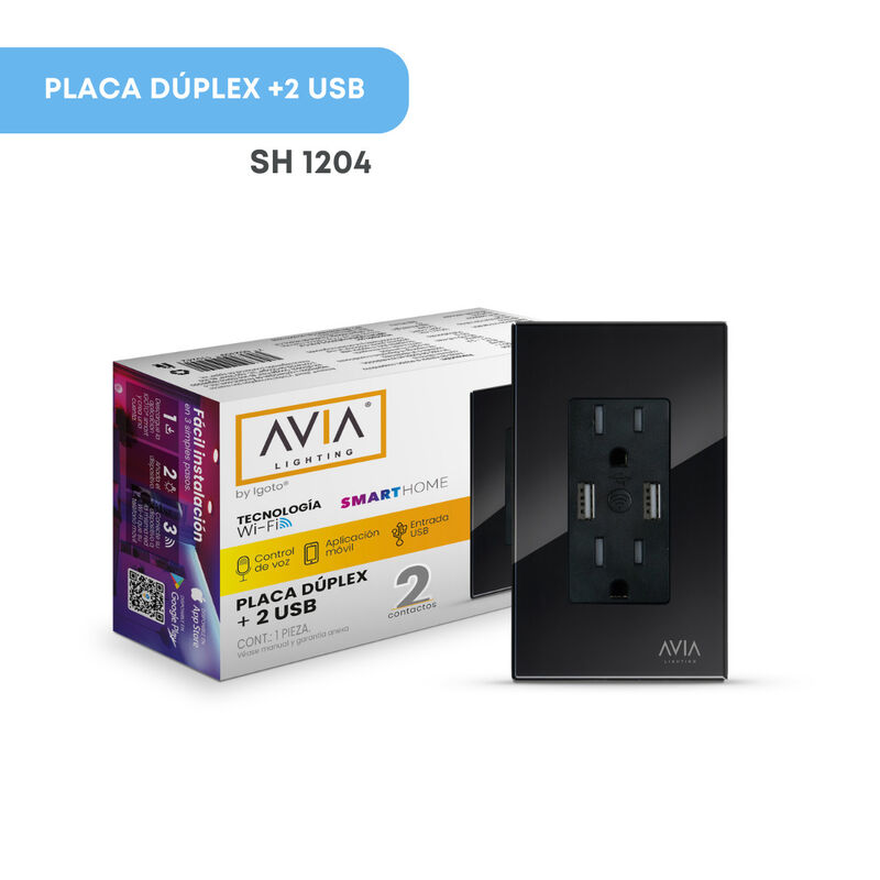 Pack 5 piezas Placa Duplex + 2 Puertos Usb Smar... image number null