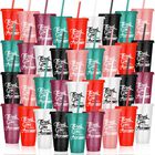 Vasos De Bebida Sieral 36 Piezas 710 ml Con Tapas Y Pajillas