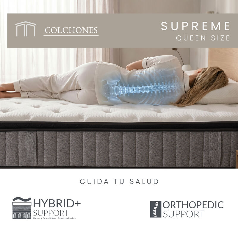 Colch&oacute;n Queen Size Japandi Supreme Memory Foam ... image number null