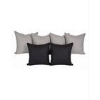 Set 6 Cojines Decorativos Gris Negro 4 Estampados 2 Lisos