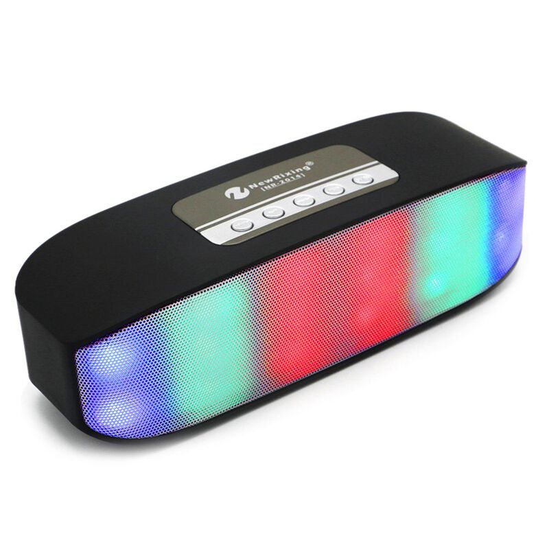 Bocina Bluetooth Portátil con Luces Negro image number null