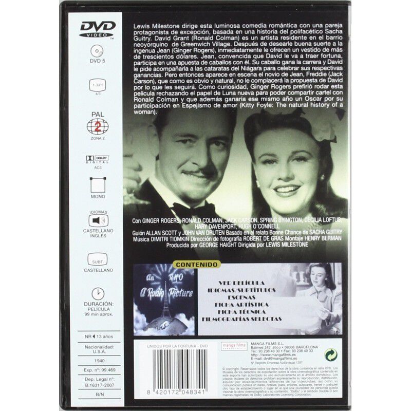 Unidos Por La Fortuna (rko) [dvd] (1940) Lucky ... image number null