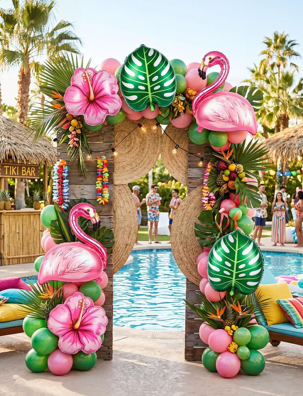 Globos Pctcshq 12 Uds Fiesta Tropical Hawaiana image number null