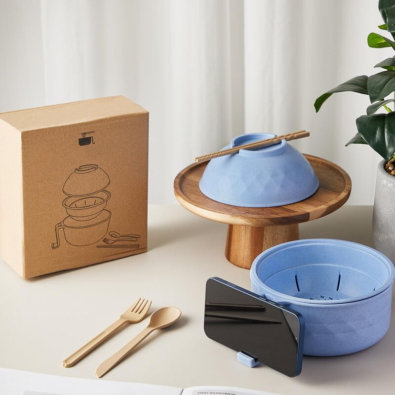 Cocinador De Ramen Romooa 940 ml Azul Claro Con... image number null