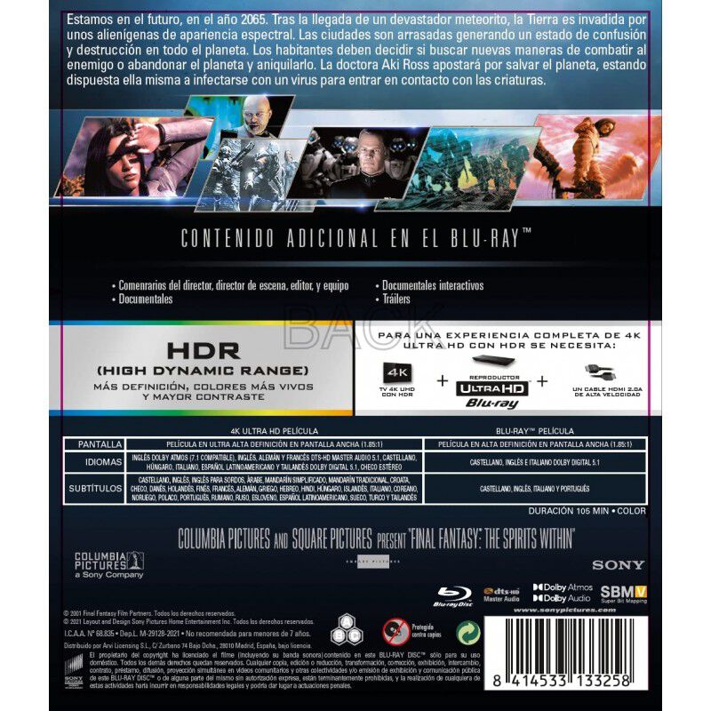 Final Fantasy: La Fuerza Interior [blu-ray] (20... image number null