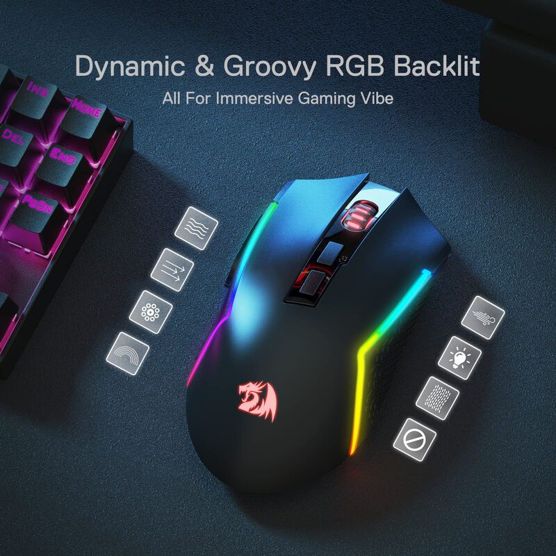 Rat&oacute;n Inal&aacute;mbrico Para Juegos Redragon M693 Lit... image number null