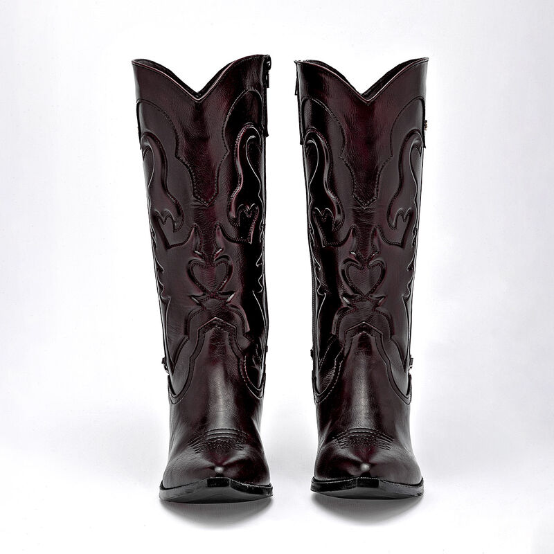 Moramora bota tac&oacute;n para mujer vino cod 140690-... image number null