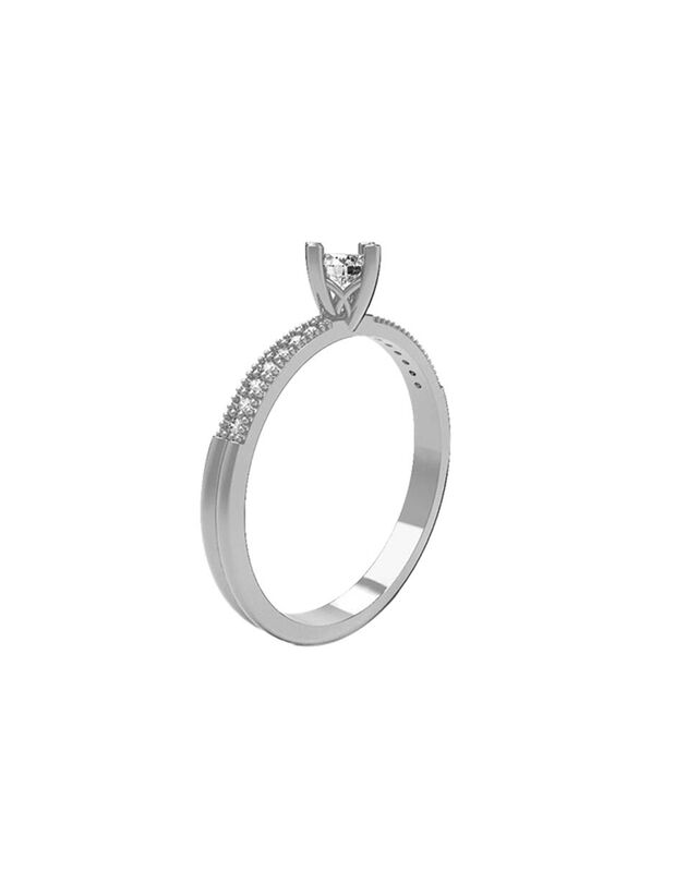 Anillo de Compromiso de 14K con Diamante de Lab... image number null