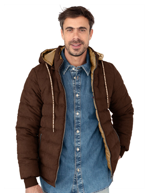 Chamarra Reversible Caballero Capitonada Gorro ... image number null