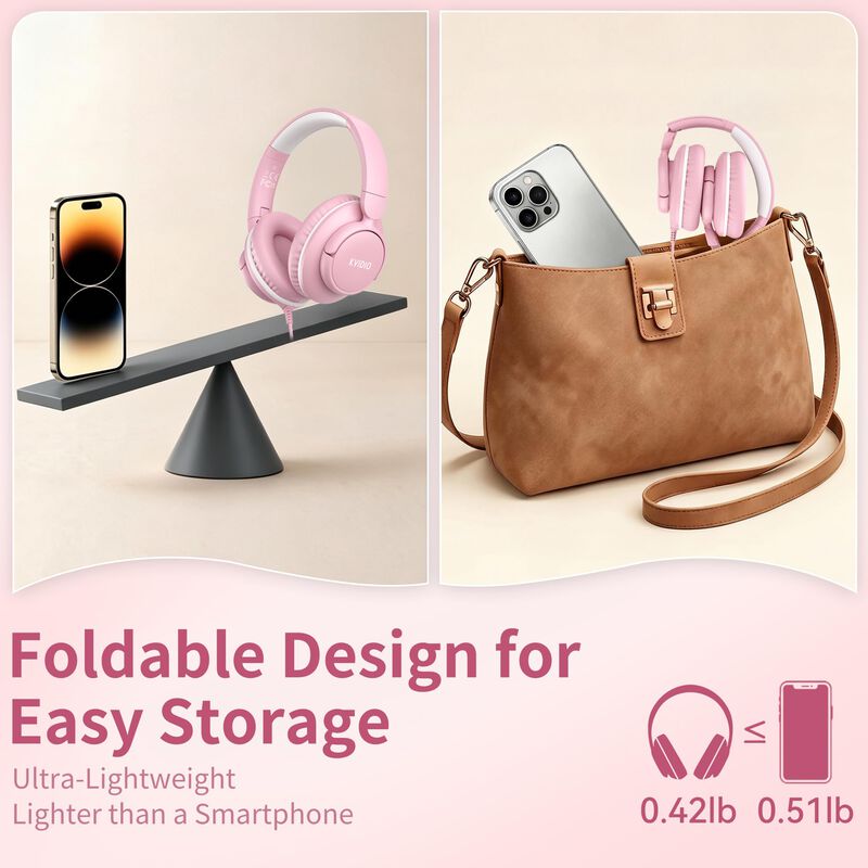 Aud&iacute;fonos Kvidio con Cable y Micr&oacute;fono - Rosa image number null
