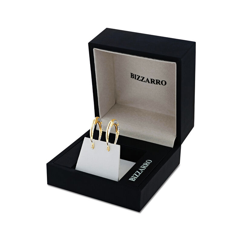 Arracadas De Oro Amarillo Y Blanco 10K (17 Mm A... image number null