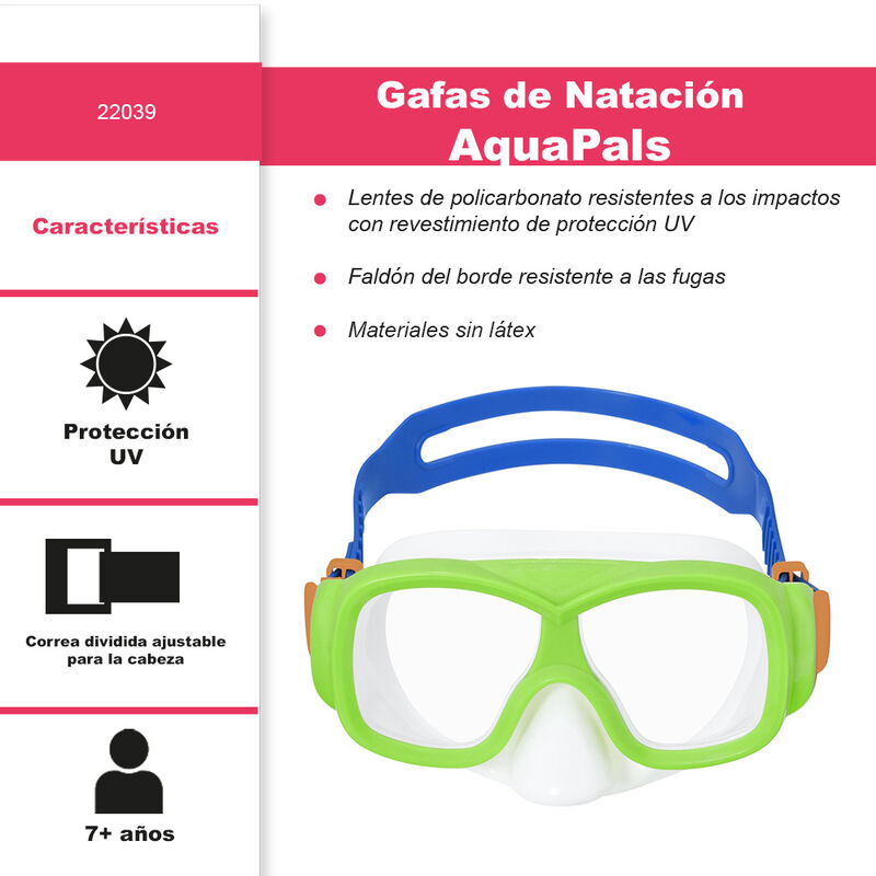 Goggles Visor Snorkel Sencillo Verde Ni&ntilde;os 3 A&ntilde;... image number null