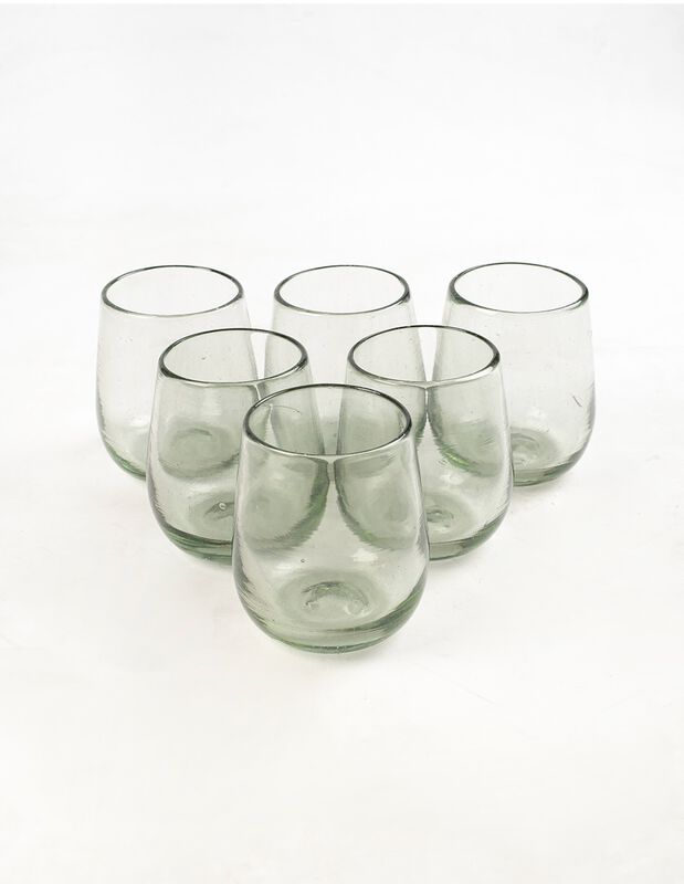 Vasos Set de 6 Vasos de Vidrio Soplado Transpar... image number null