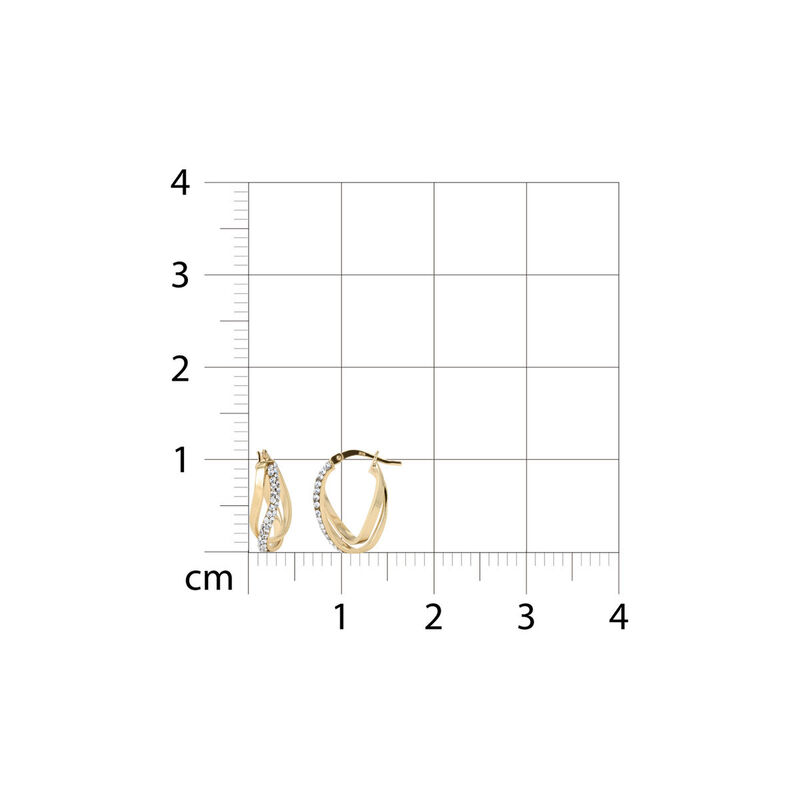 Arracadas Oro 10k Con Zirconias 15x9mm | Joyer&iacute;... image number null
