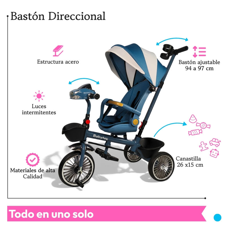 Triciclo Infantil Evolutivo Carriola Para Beb&eacute; ... image number null