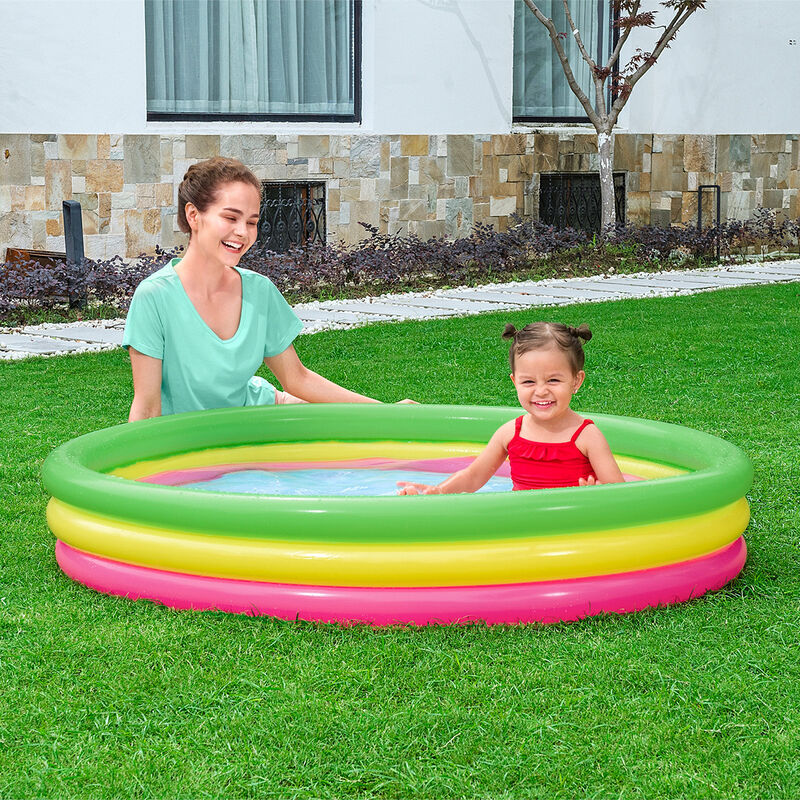 Alberca Inflable Redonda 3 Anillos Verde Amaril... image number null