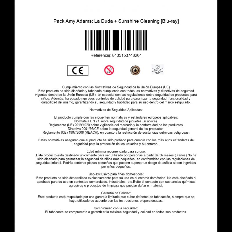 Pack Amy Adams: La Duda + Sunshine Cleaning [Bl... image number null