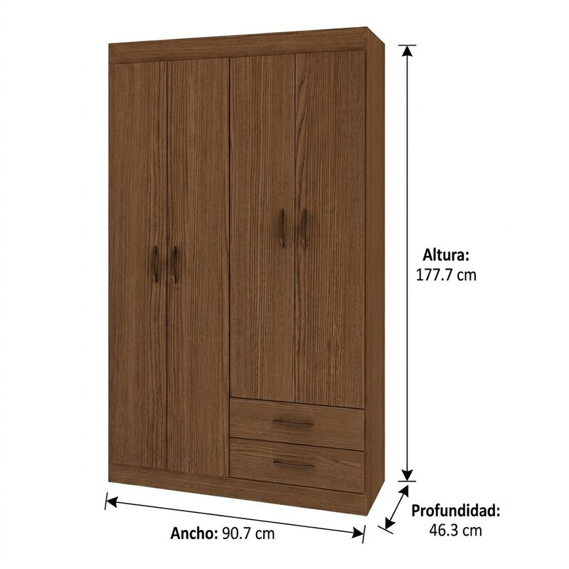 Ropero Closet 4 Puertas Y 2 Cajones Skal Living image number null