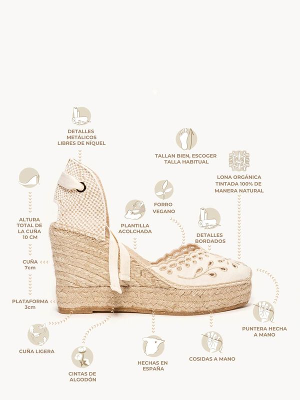 Alpargata de Cu&ntilde;a Alta Romero Crudo image number null
