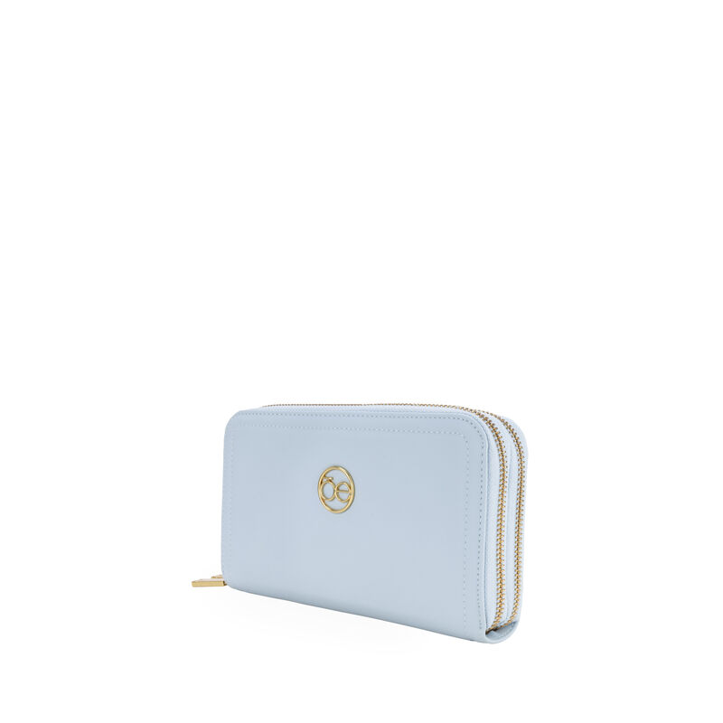 Cartera Cierre Doble Grande Color Azul image number null
