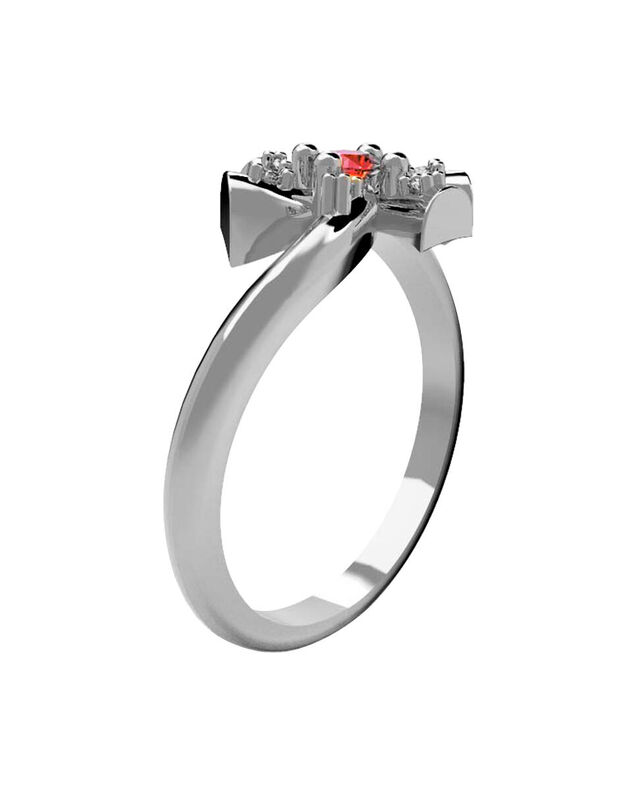 Anillo de Compromiso en Oro Blanco 14K con Circ... image number null