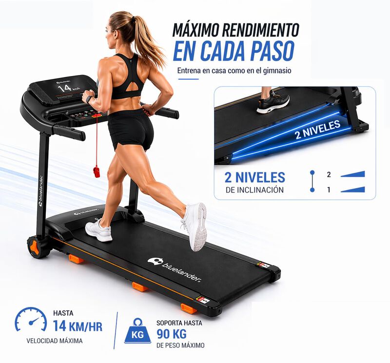 Caminadora El&eacute;ctrica 1.5 Hp Con Bluetooth Y 12 ... image number null