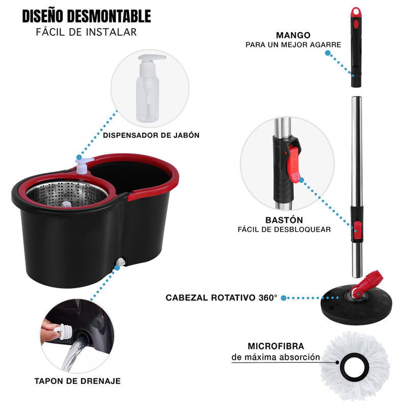 Trapeador Giratorio Spin Mop 360° Sistema De Li... image number null