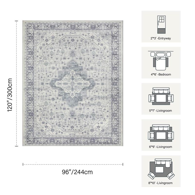Alfombra De &Aacute;rea Rugxara 244 &times; 152 cm Azul Vint... image number null