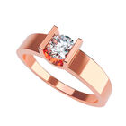Anillo de Compromiso de 14K con Diamante de Laboratorio 0.50 CT F VS1 Talla 7 ORO ROSA 14K&ndash; / M11-50-14R-LG-7