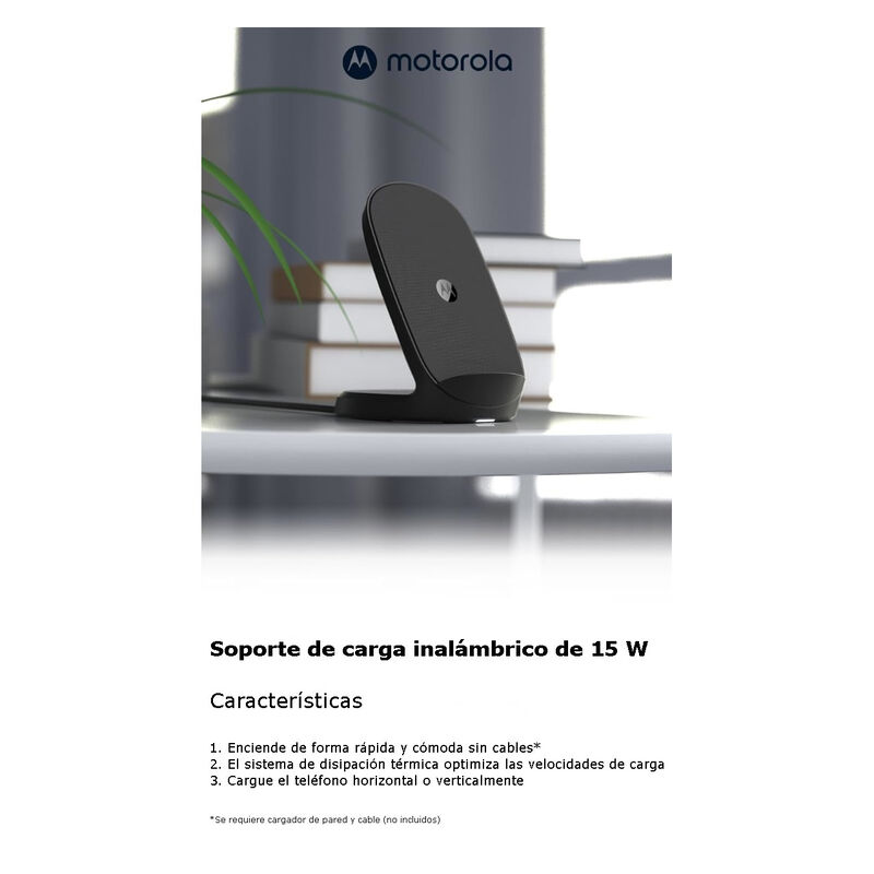 Cargador Inalámbrico MOTOROLA 15 w Compatible Q... image number null