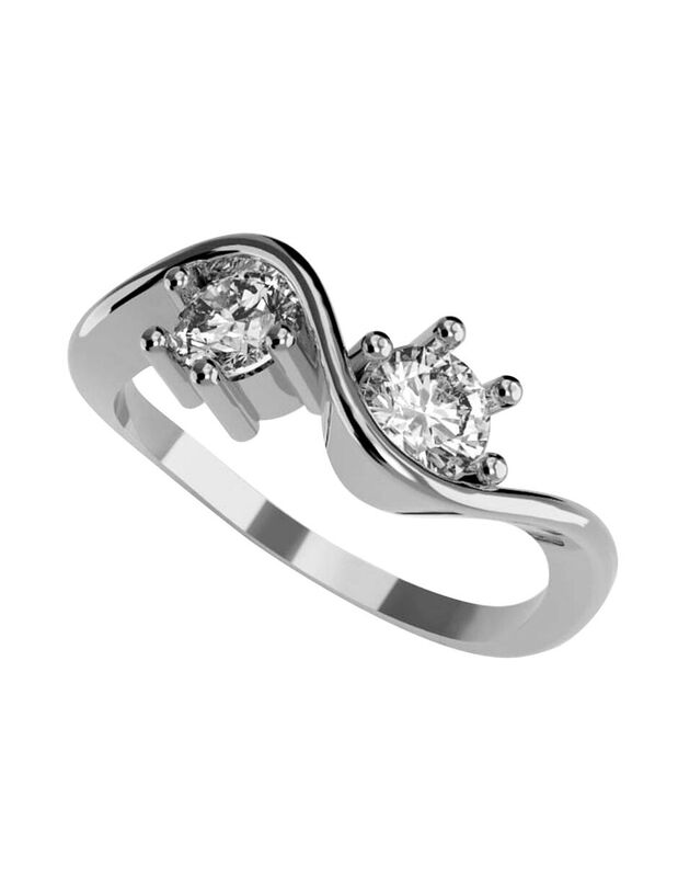 Anillo de Compromiso en Oro de 14K con Circonia... image number null