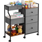 Organizador De Pa&ntilde;ales Y Carrito De Almacenamiento Modanais De 3 Niveles
