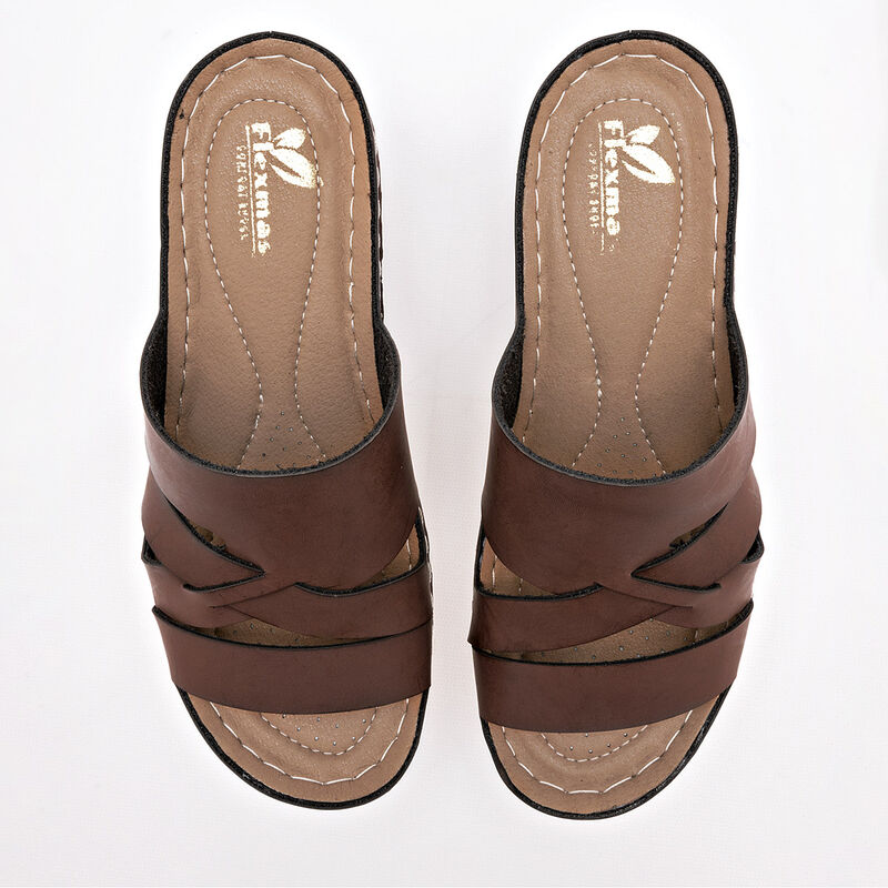 Flexmas Sandalia para mujer caf&eacute; image number null