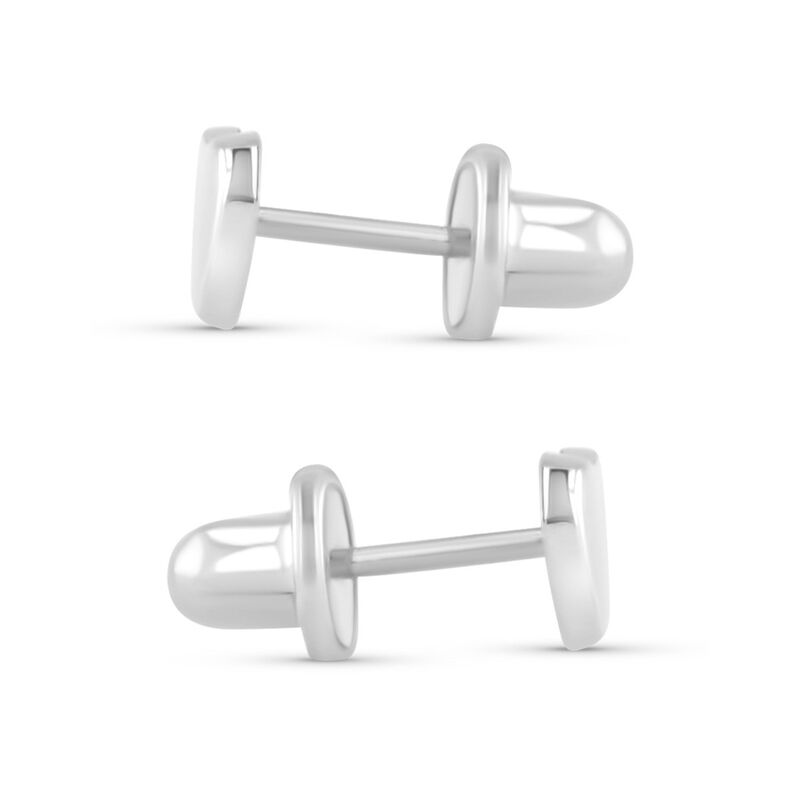 Broqueles De Corazon En Oro Blanco 14K Con 1Pt ... image number null