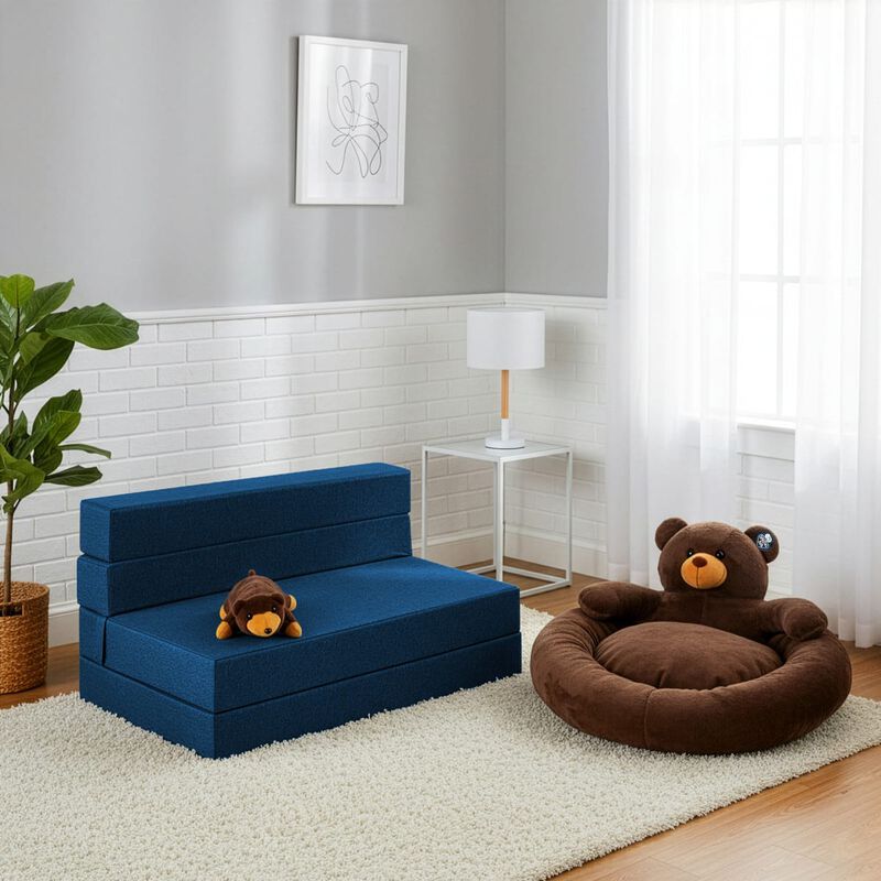 Sill&oacute;n Plegable Matrimonial Atlas Azul Marino +... image number null