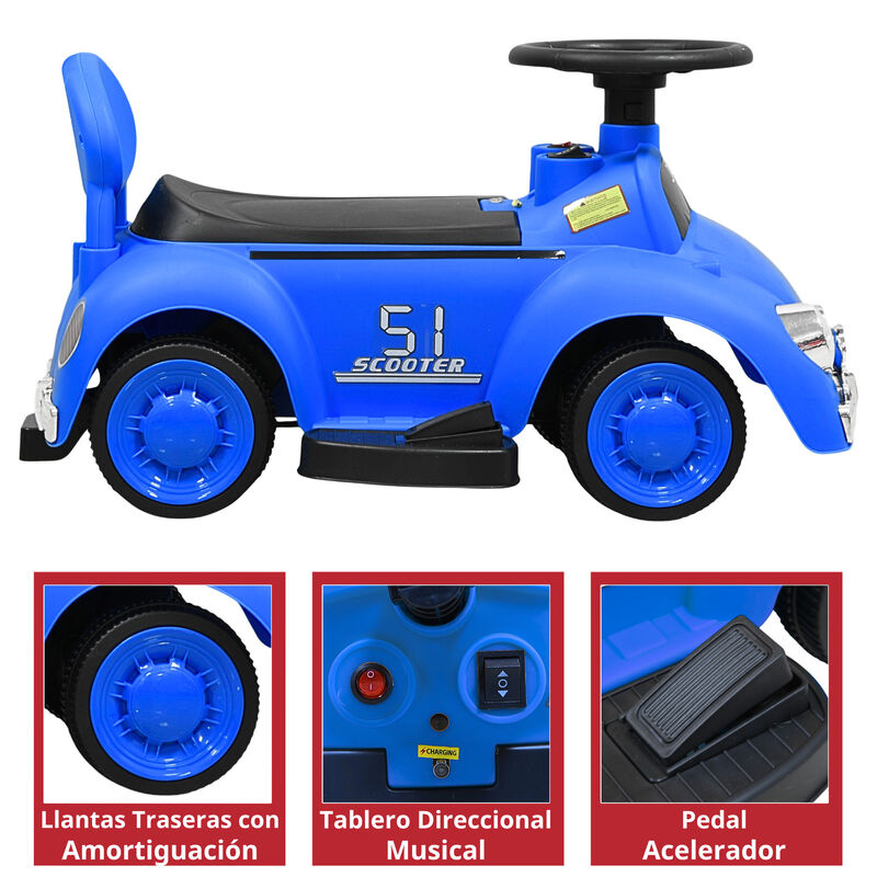 Montable El&eacute;ctrico Para Ni&ntilde;os 6v Con Bast&oacute;n Aju... image number null