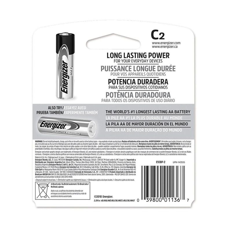 Pila Energizer Max Alcalina C Con 2 E93 Gorda C... image number null