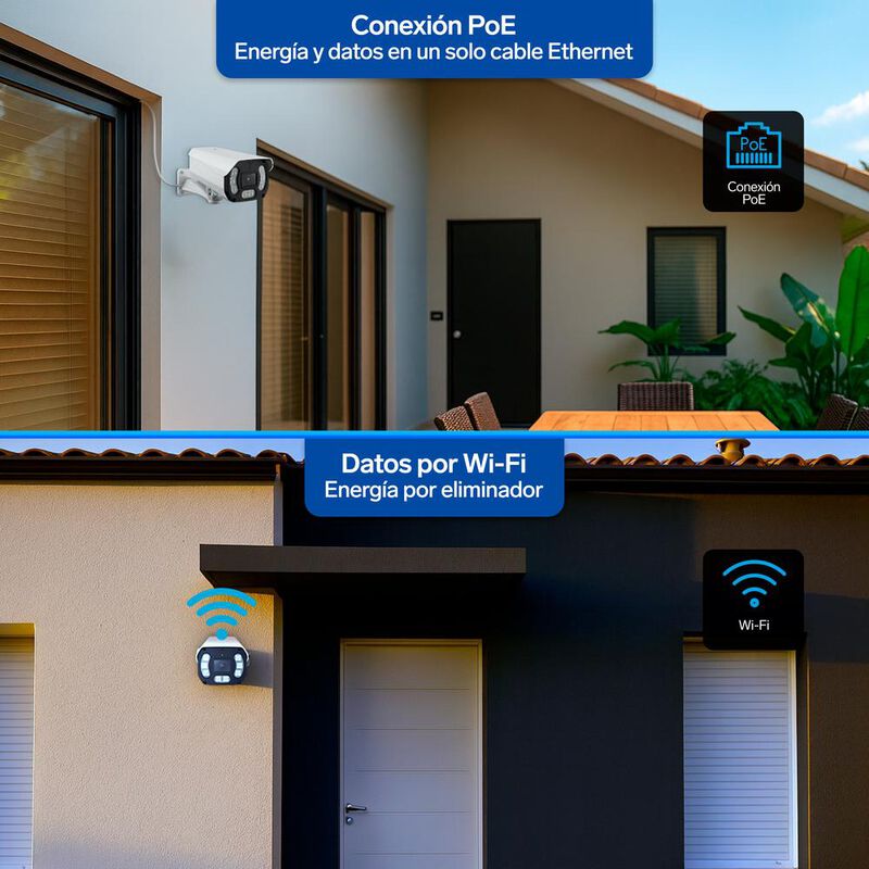 2 C&aacute;maras de seguridad Wi-Fi/PoE de 4 Mpx tipo ... image number null