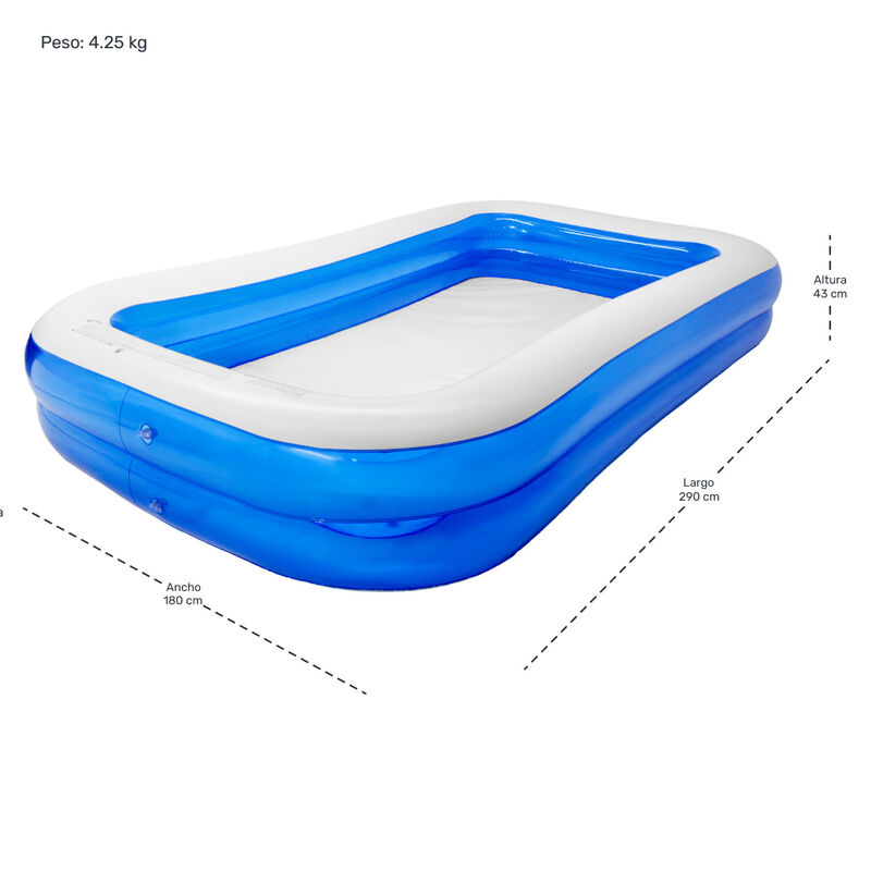 Alberca Inflable Rectangular Familiar 990l 290x... image number null