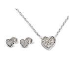 Juego Joyería Mujer Collar Aretes Corazón Zirconias Luckyly