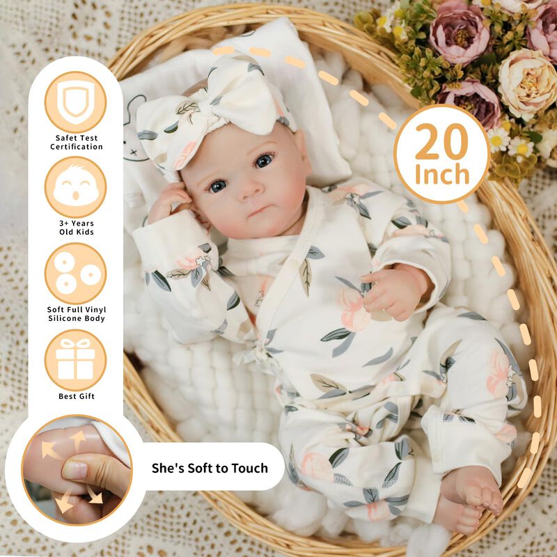 Mu&ntilde;eca Reborn Babeviimt Lifelike De 50 Cm Con A... image number null