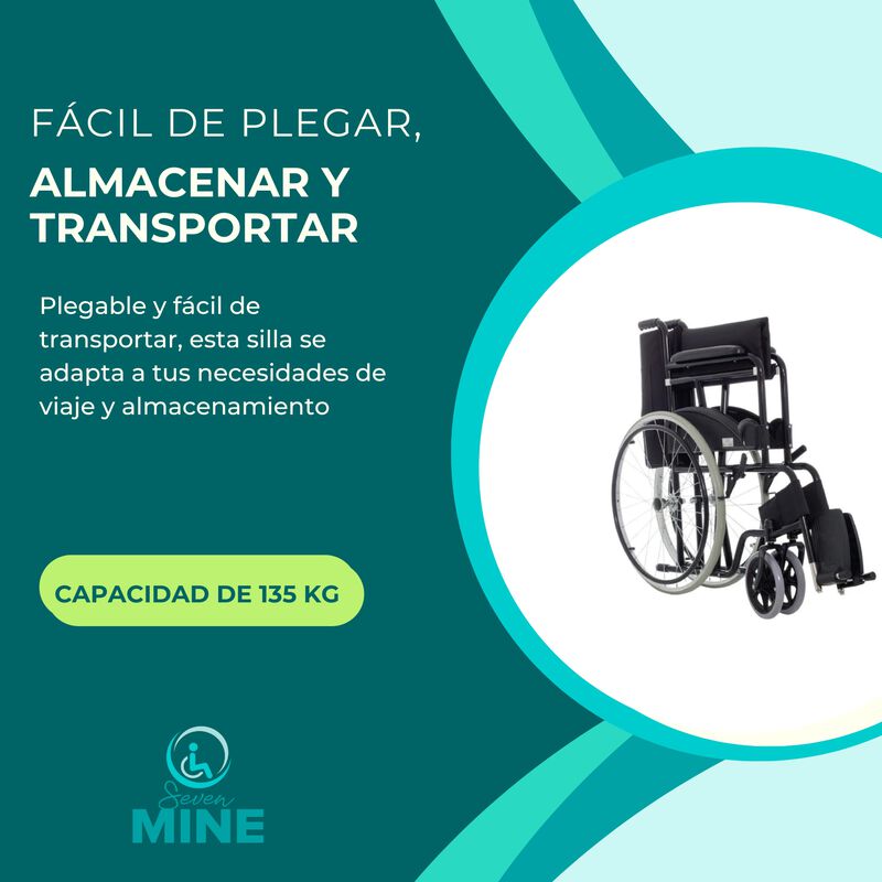 Silla de Ruedas Todo Terreno Plegable con Cintu... image number null