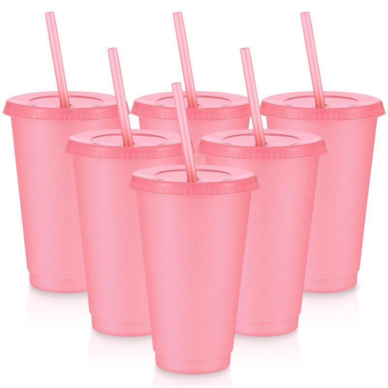 Vaso De Bebida Uiifan 470 ml (paquete De 6) Ros... image number null